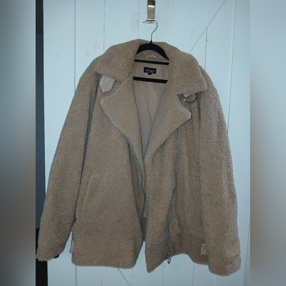 Topshop Tan Sherpa Jacket